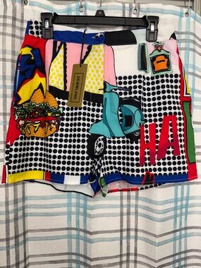 Denimland Pop Art Graphic Women’s Shorts — Multicolor